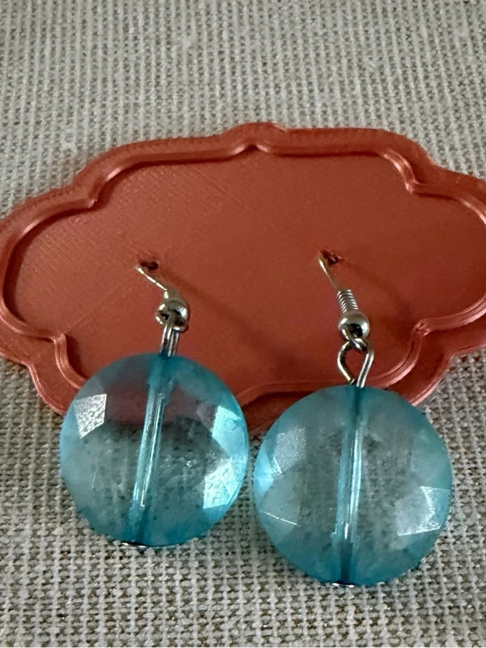 Two pair Blue Glass Drop Earrings - Women's Fashion Jewelry